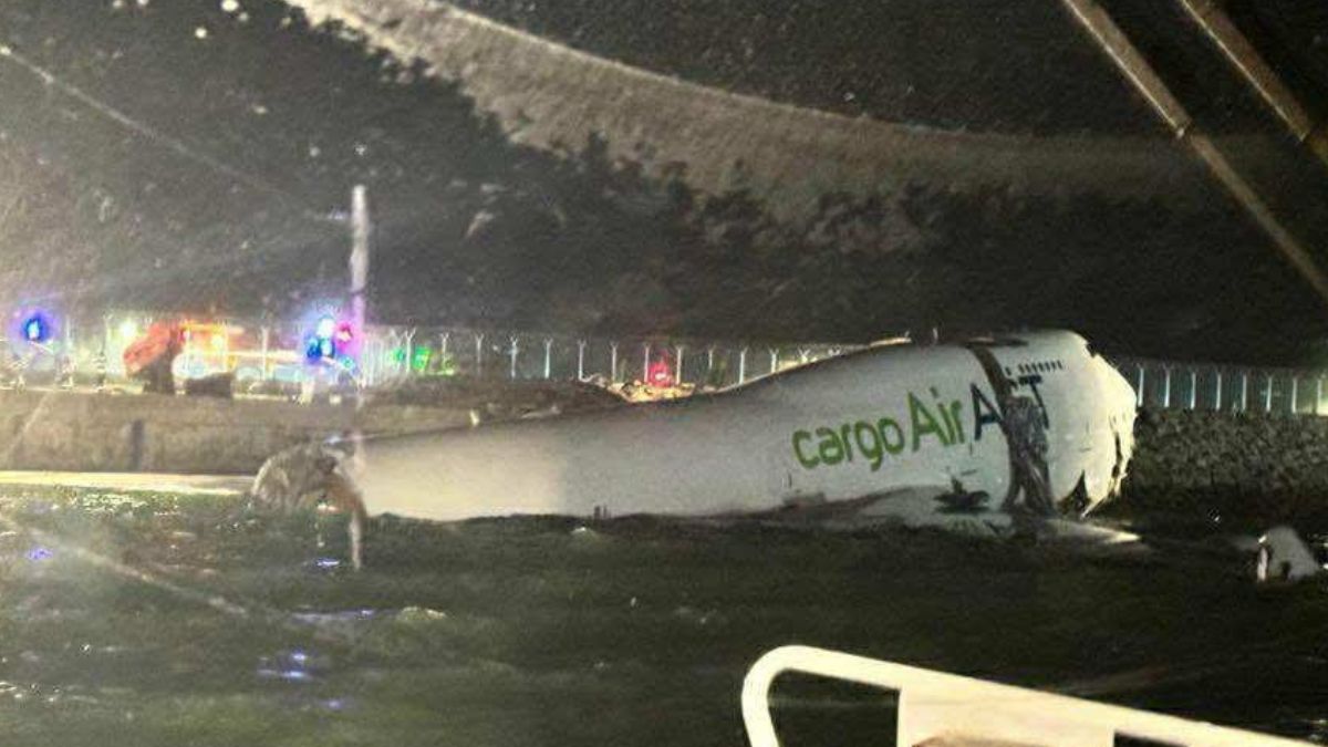 Two security personnel die after cargo plane collides with patrol car at Hong Kong airport