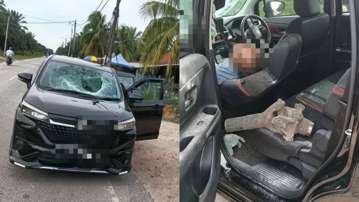Man killed after 100kg lorry shaft crashes into family MPV in Batu Pahat
