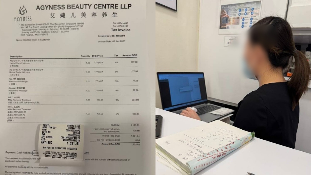 Singapore couple alleges S$32 facial led to bill exceeding S$1,200 at beauty salon