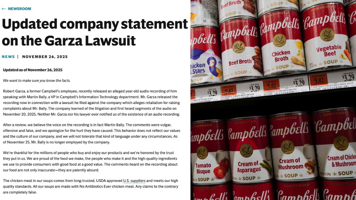 Campbell’s executive put on leave after alleged insult of products as ‘for poor people’ and racist remarks