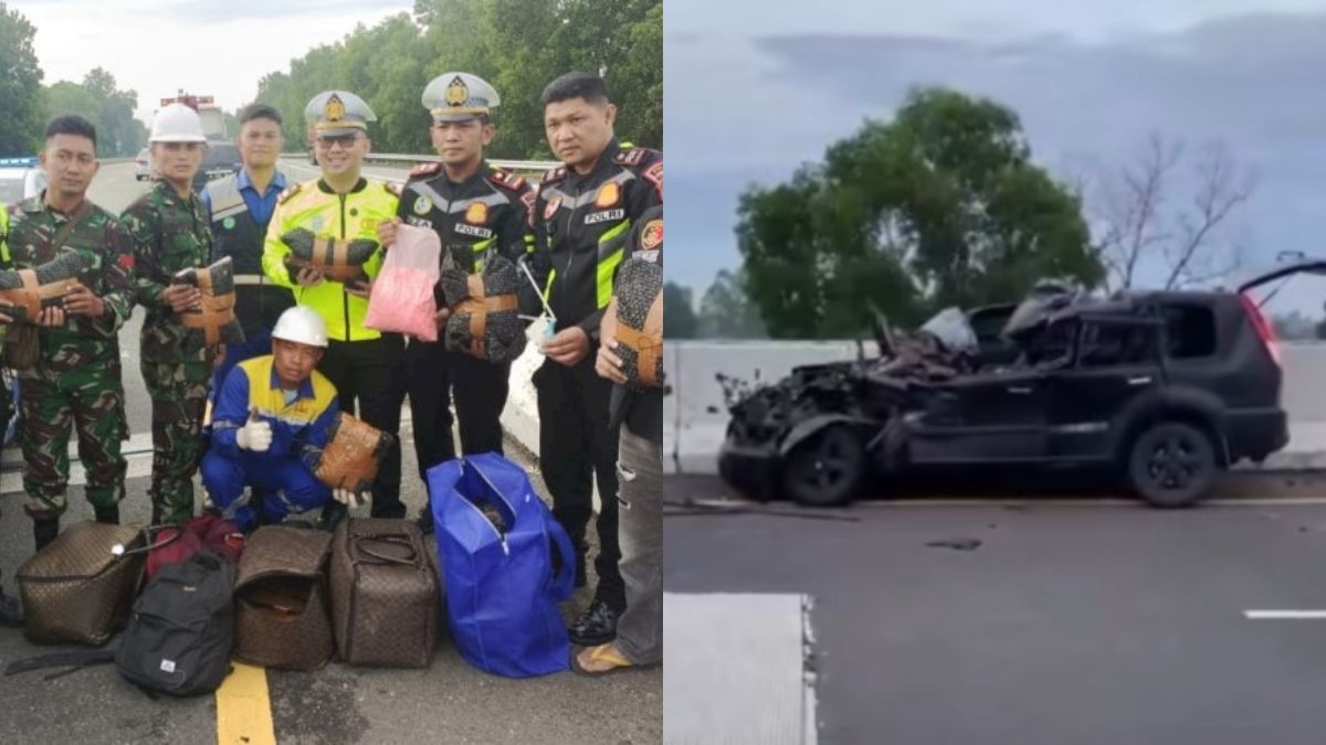 Crashed car on Indonesian toll road found with 34 packets of suspected narcotics after driver flees