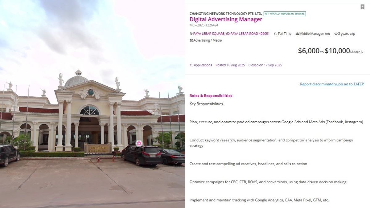 Singapore firm run by Chinese nationals accused of telling jobseekers to train at scam-linked Cambodian resort