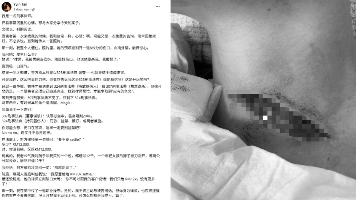 Lawyer in Malaysia outraged after woman’s throat-slashing case ends with over US$2,300 fine