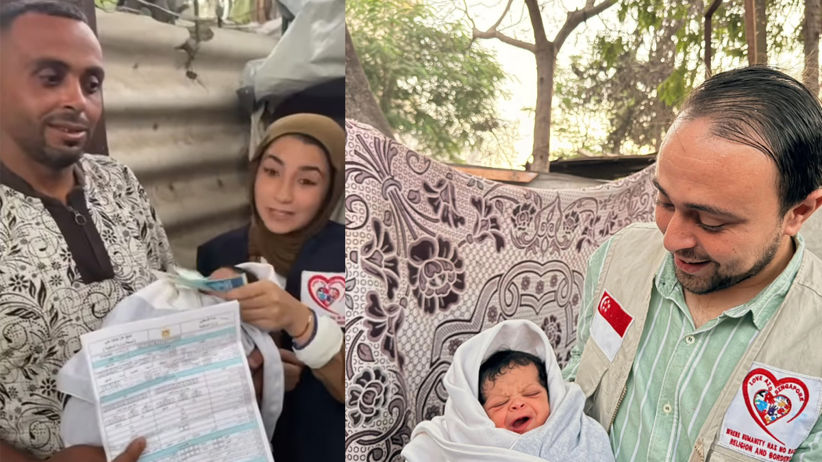 Palestinian father names newborn daughter 'Singapore' in tribute to NGO’s Gaza aid