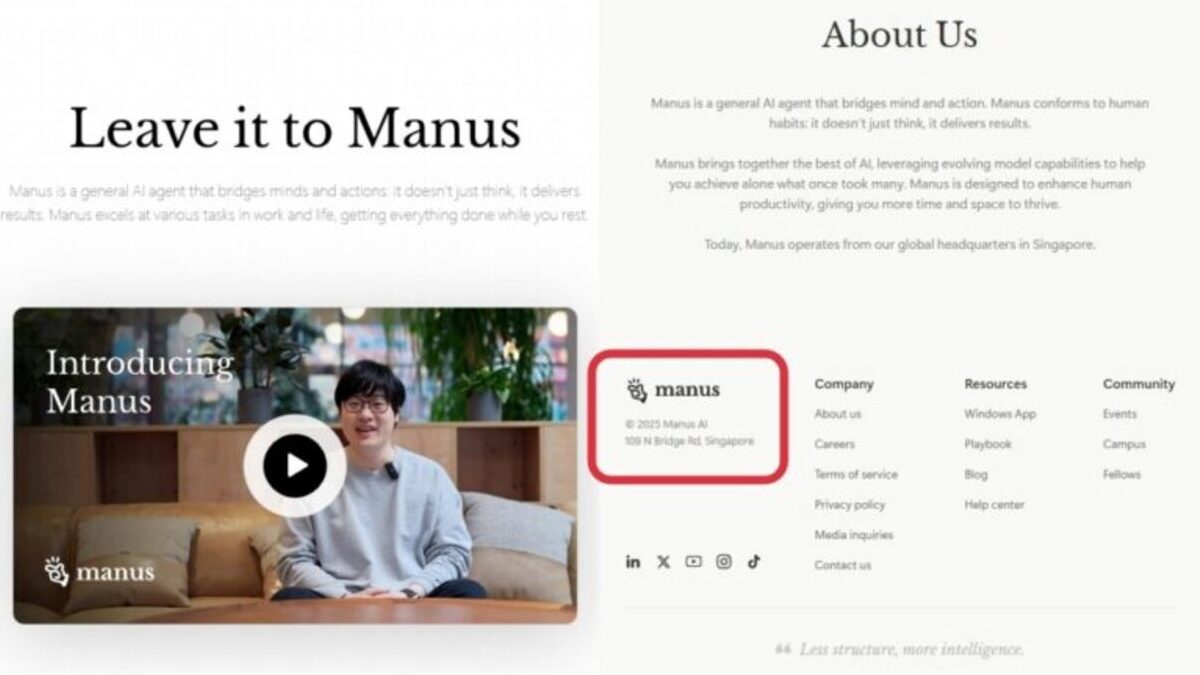Manus AI moves global headquarters to Singapore amid US chip curbs
