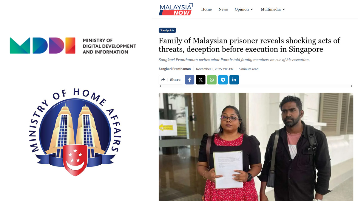 Singapore blocks MalaysiaNow website over refusal to comply with POFMA correction on Pannir Selvam article