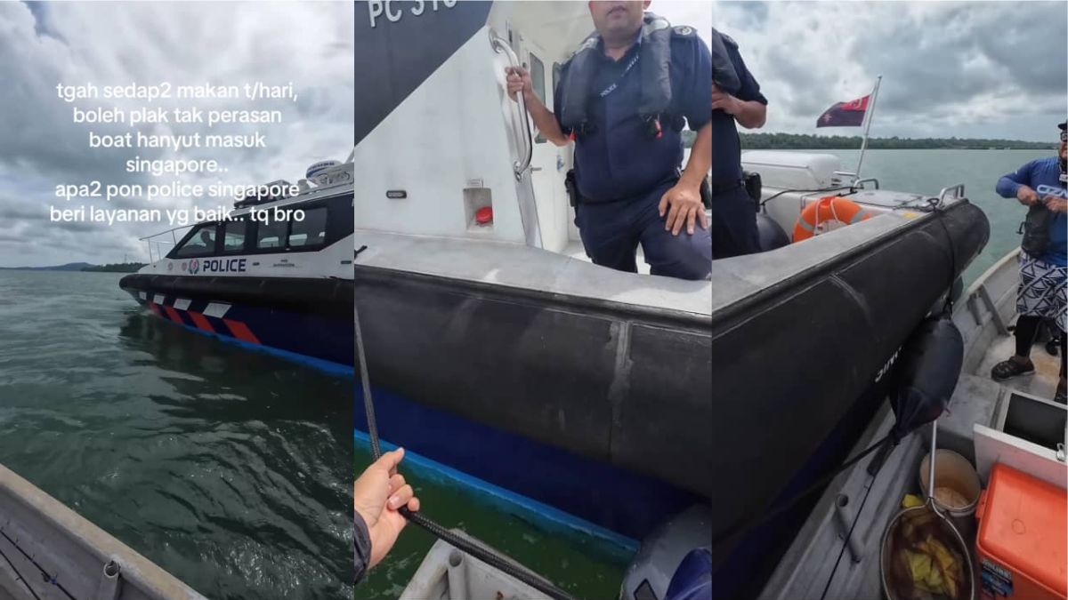 Malaysian anglers drift into Singapore waters during lunch, thank coast guard for kind treatment