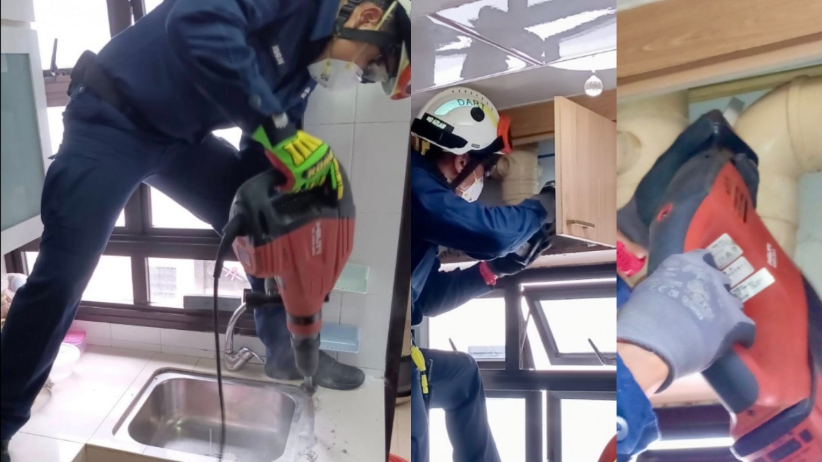 Person’s arm stuck in kitchen drain pipe in Singapore flat; freed after 2-hour rescue