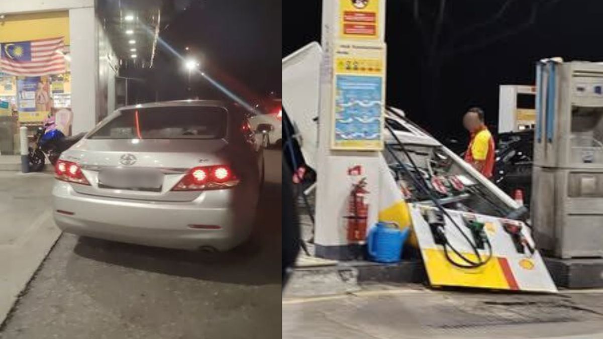 Singaporean driver may face RM300 fine after tearing off Johor petrol pump