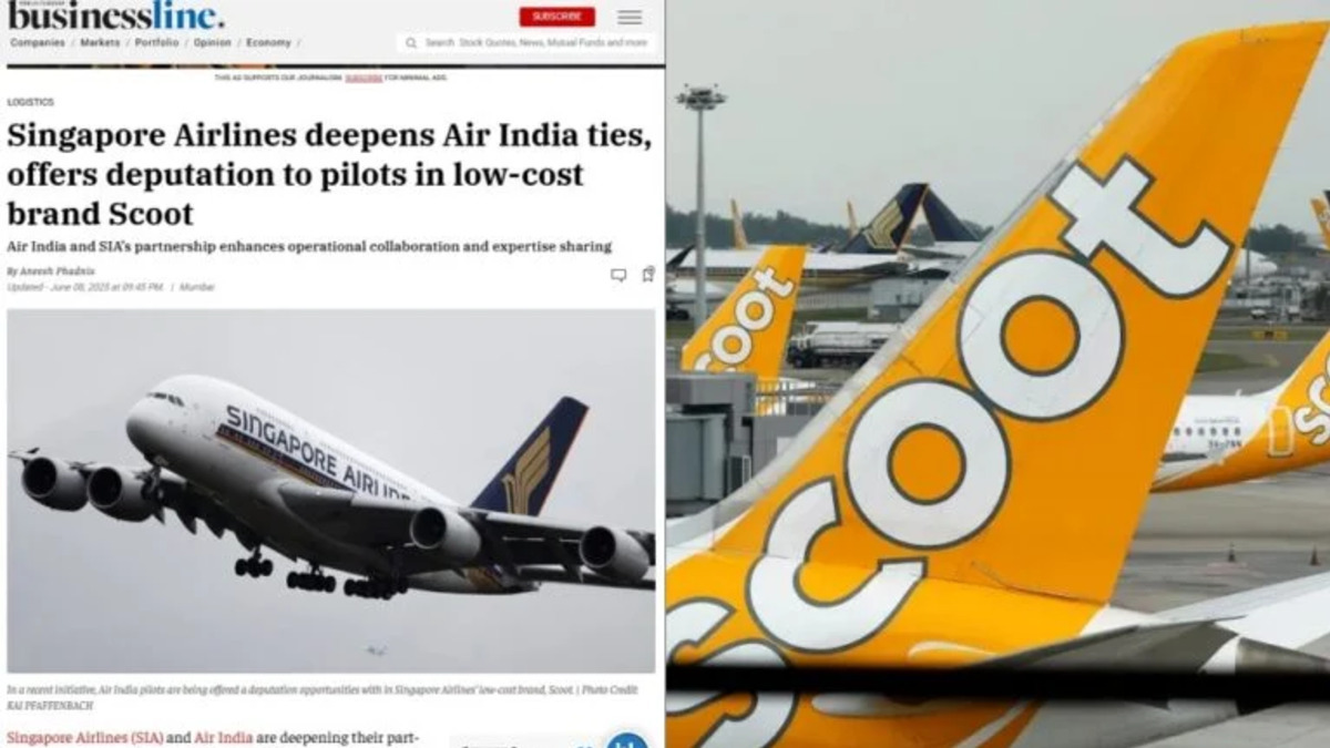 Singapore Airlines invites 100 Air India pilots to Scoot under deputation scheme amid deepening ties