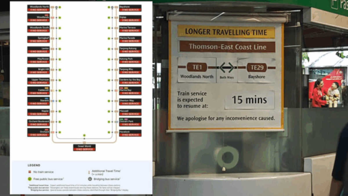 Morning rush-hour breakdown halts Thomson-East Coast Line; SMRT apologises after full service suspension