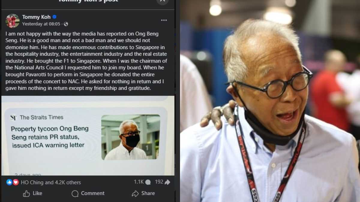 Prof Tommy Koh’s defence of Ong Beng Seng as “a good man” draws mixed reactions online
