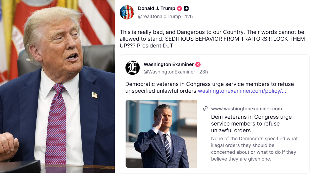 Trump suggests death penalty for Democratic lawmakers over military order video