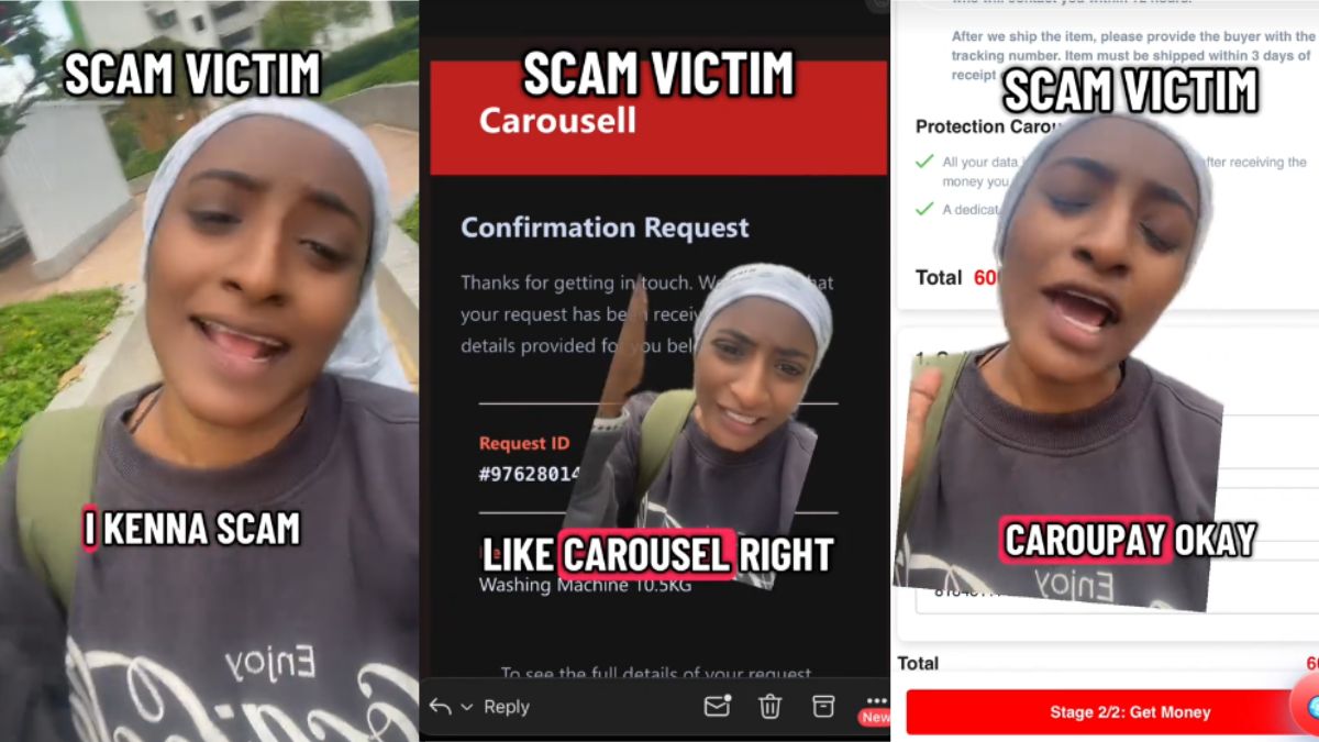 TikToker left with only S$60 after falling for phishing scam from fake buyer on Carousell