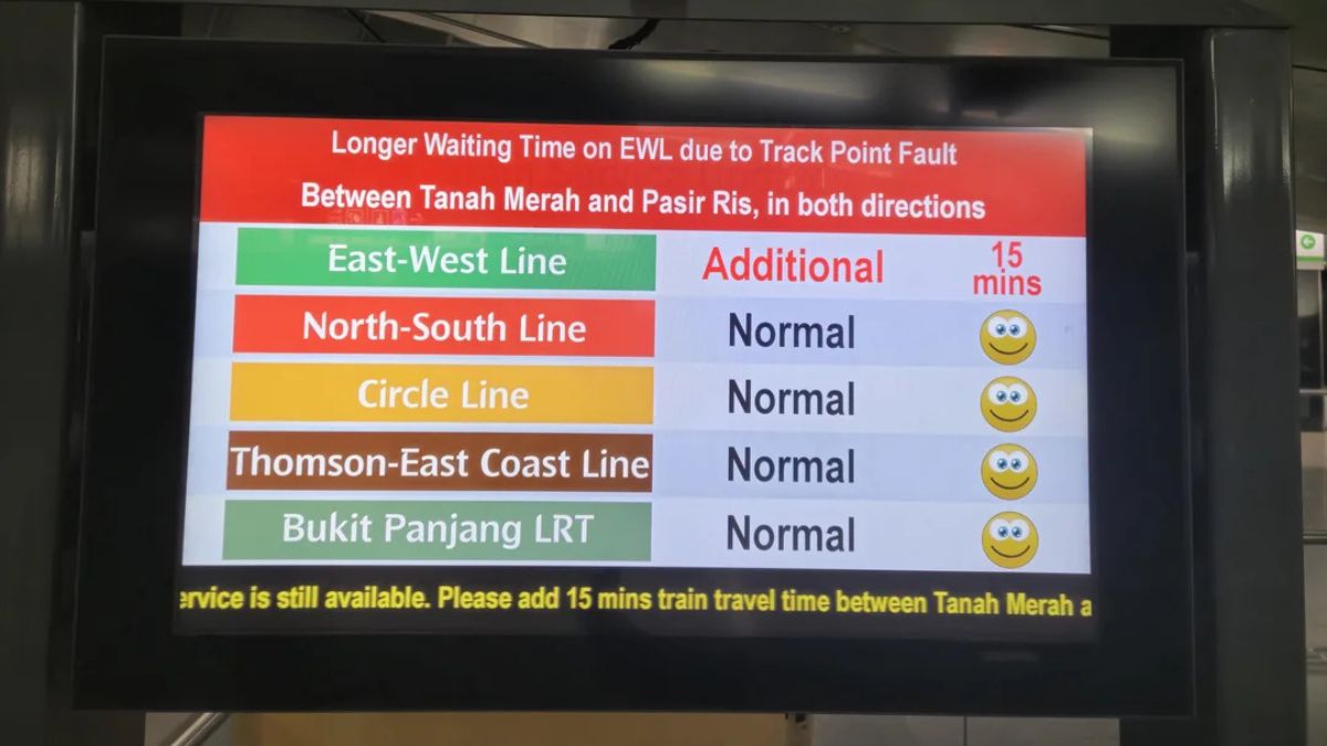 11 Nov EWL track point fault flagged by commuters, unreported by SMRT online amid recent MRT disruptions