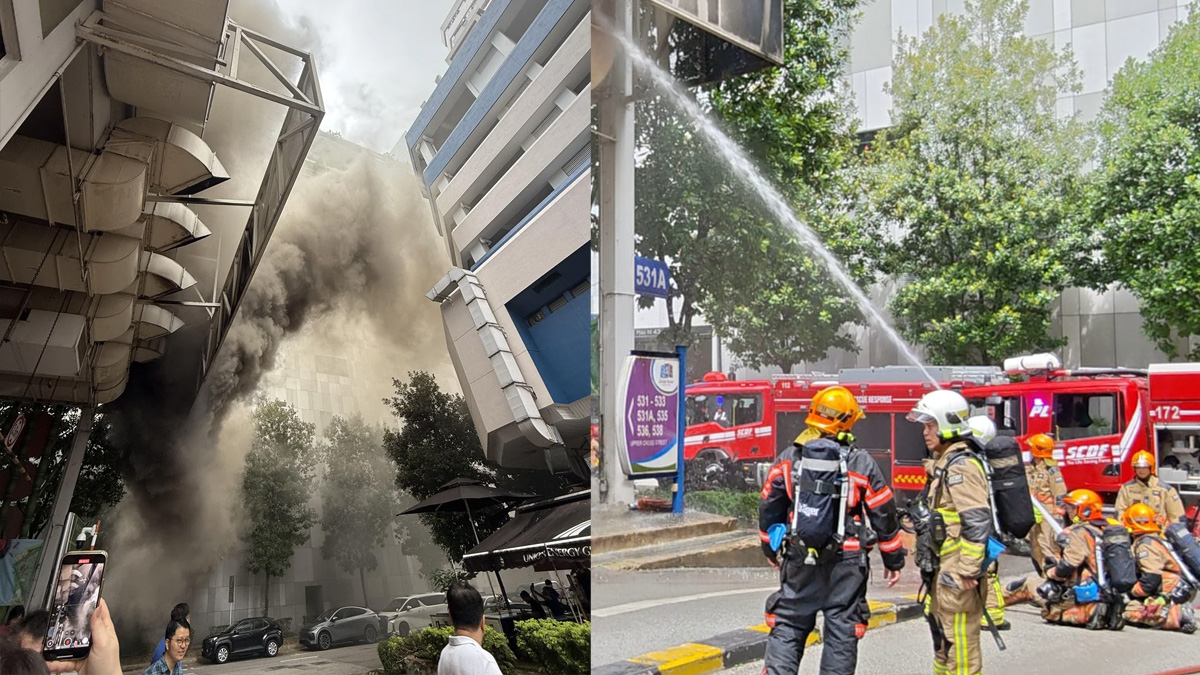 Fire at Hong Lim Food Centre halts lunch trade and damages multiple stalls