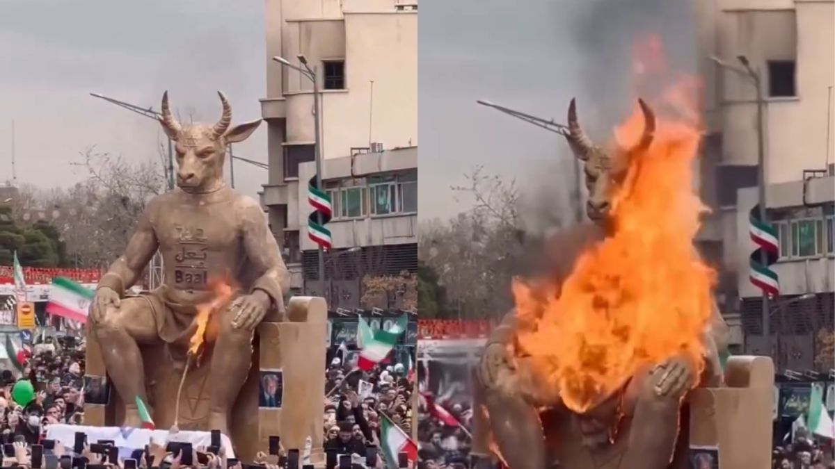 Iran rallies mark 1979 revolution anniversary with burning of ‘Baal’ effigy