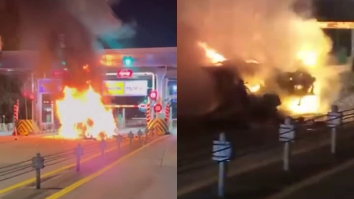 Young couple killed as car bursts into flames after crash at Malaysia expressway toll plaza