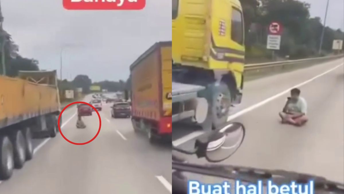 Malaysian police probe man sitting on busy expressway lane, causing traffic chaos and safety fears