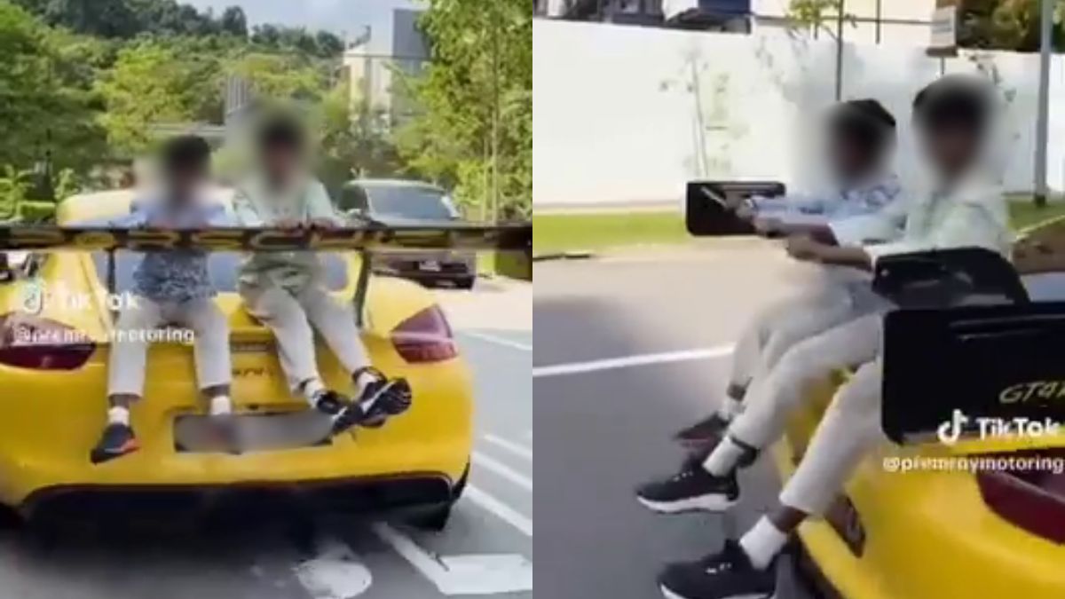Police probe viral video of children riding on back of moving Porsche near Bukit Panjang