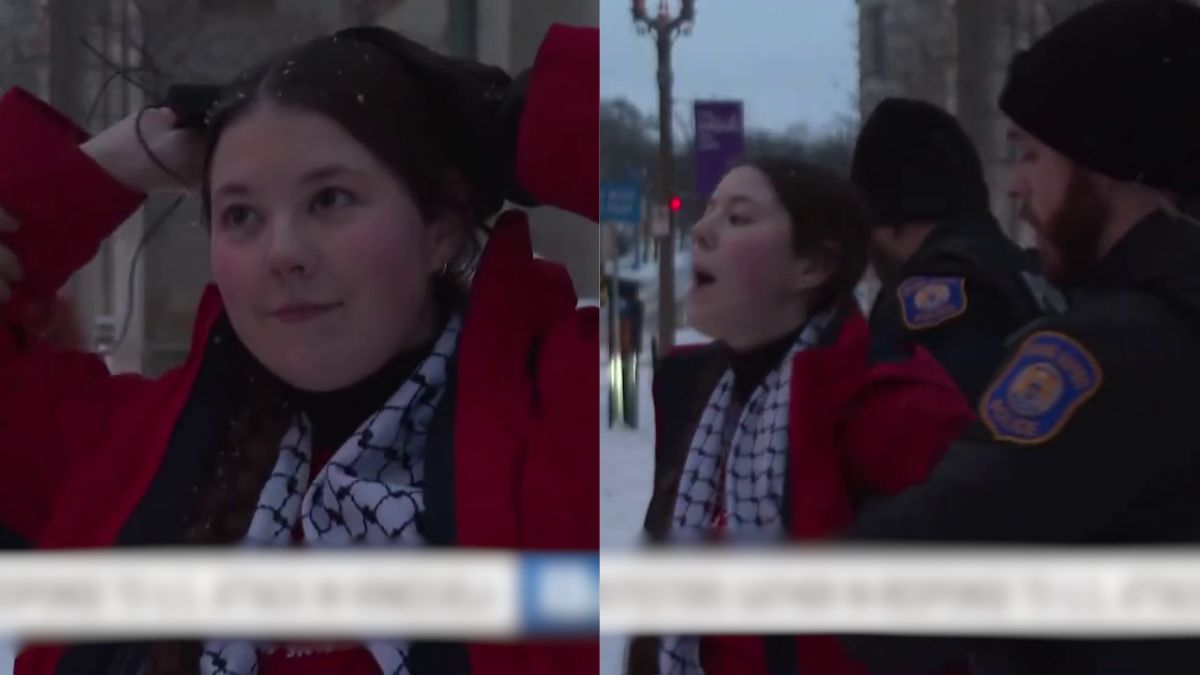 Michigan protester arrested on live TV after speaking out against U.S. actions in Venezuela