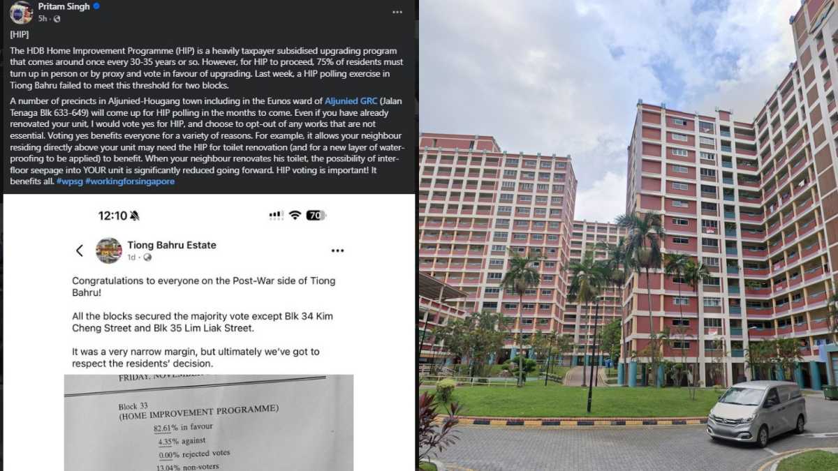 Pritam Singh urges Eunos residents to vote on HIP as Tiong Bahru blocks fall short of turnout threshold