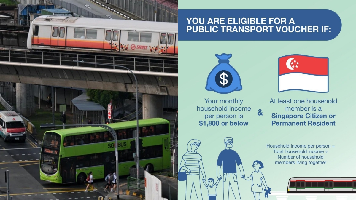 Eligible households in Singapore can apply for S$60 public transport vouchers from 20 January 2026