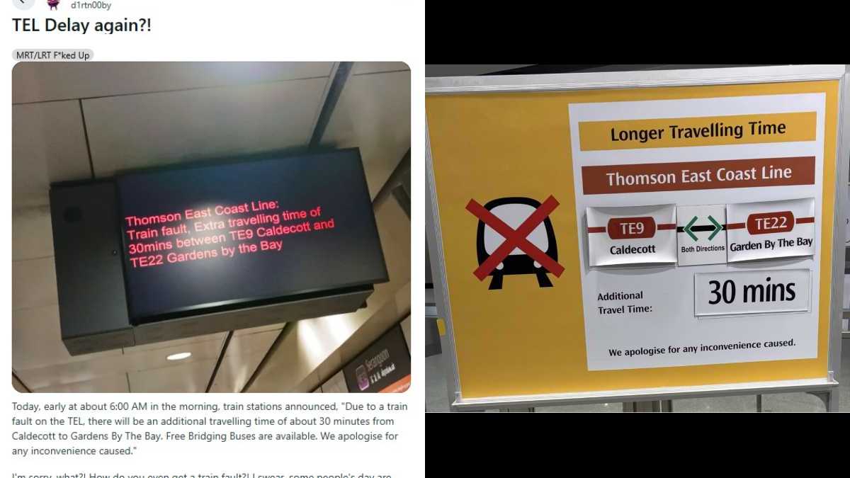 Commuters flag TEL train fault on 18 Nov 2025 morning, unreported by SMRT on social media
