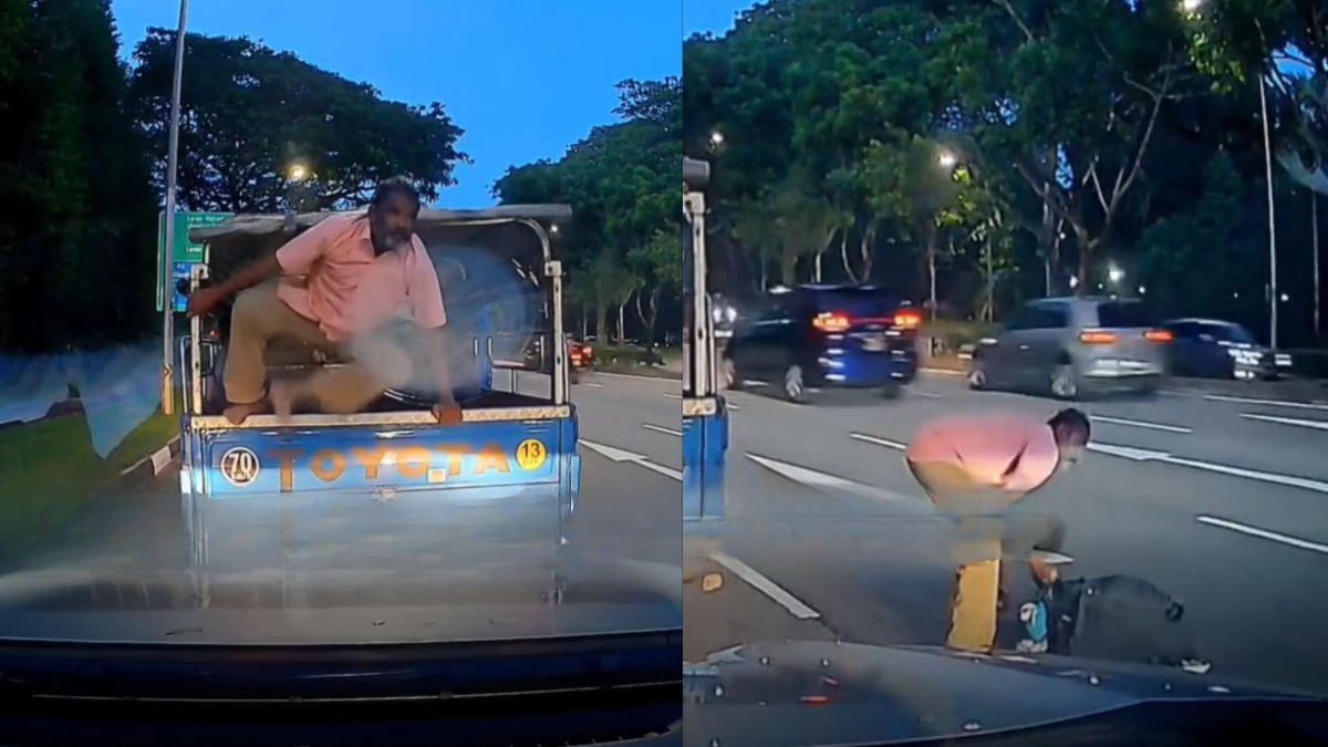 Barefoot worker’s selfless act clears road hazard, wins praise from netizens
